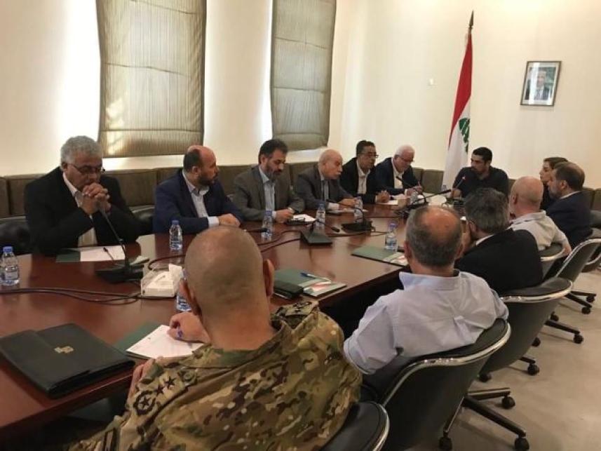 خلال لقاء هيئة العمل الفلسطيني المشترك مع مسؤولين بالدولة اللبنانية