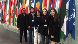 الطلبة الفلسطينيون المشاركون بالمسابقة
