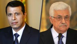 رئيس السلطة الفلسطينية، محمود عباس، والنائب في المجلس التشريعي الفلسطيني، محمد دحلان
