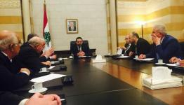 لقاء الفصائل الفلسطينية مع رئيس الحكومة اللبنانية سعد الحريري