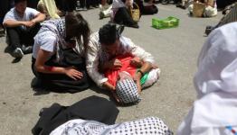 خلال احياء ذكرى النكبة في فلسطين 