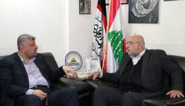 لقاء ممثل حركة الجهاد الإسلامي في لبنان، أبو عماد الرفاعي، وأمين الهيئة القيادية في المرابطون، العميد مصطفى حمدان