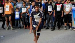 خلال المارثون (تصوير: وكالة فلسطين اليوم)