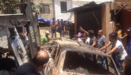 آثار الاشتباك في حي طيطبا 