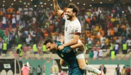 فرحة اللاعب صلاح بالتأهل