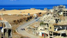 ما زالت اثار المعركة التي دارت على أرض المخيم واضحة