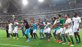 احتفال اللاعبين بالفوز