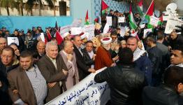 اعتصام  للاجئون ضد سياسات الأونروا 