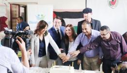 اثناء افتتاح المشروع