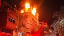 وفاة 21 شخصاً معظمهم أطفال بحريق مروع شمال غزة