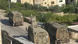 اثناء اقتحام قوات العدو لبلدة نابلس