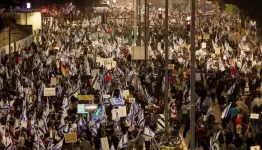 تظاهرة تل أبيب ضد حكومة المهرج