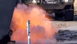 لحظة استهداف آلية لجيش الاحتلال في جنين