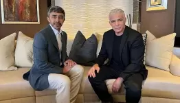 عصابة أبر اهام: مجرم الحرب الصهيوني يائير لبيد والمطبع الإماراتي ابن زايد