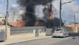 الدمار والحرائق في مغتصبة سديروت