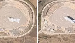 المنطاد الاسرائيلي قبل وبعد تفجيره
