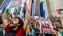 طلاب مصريون يتظاهرون دعما لغزة