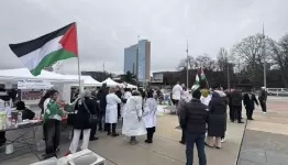 فعالية تضامنية مع مرضى غزة اماممقر الامم المتحدو في نيويورك