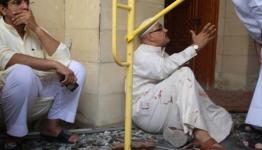 مصلين مصابين في مكان الاستهداف