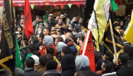 أثناء تشييع حثمان الشهيدة أشرقت 