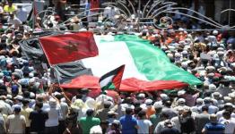 خلال المظاهرة في المغرب دعماً لانتفاضة القدس