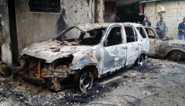 سيارة متفحمة اثر الاشتباك الاخير في عين الحلوة