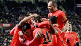 من مباراة برشلونة  و فياريال 