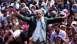 أثناء مظاهرة في اليمن