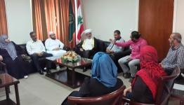 المفتي سوسان  خلال استقباله وفداً من المؤسسات اللبنانية والفلسطينية 