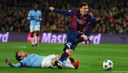 من مباراة برشلونه وسيتي 