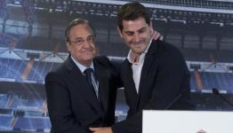 الحارسَ إيكر كاسياس، رئيس ريال مدريد فلورنتينو بيريز