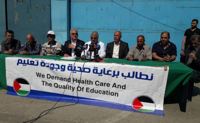مؤتمر صحفي "لخلية الازمة" امام مقر الأونروا في بيروت