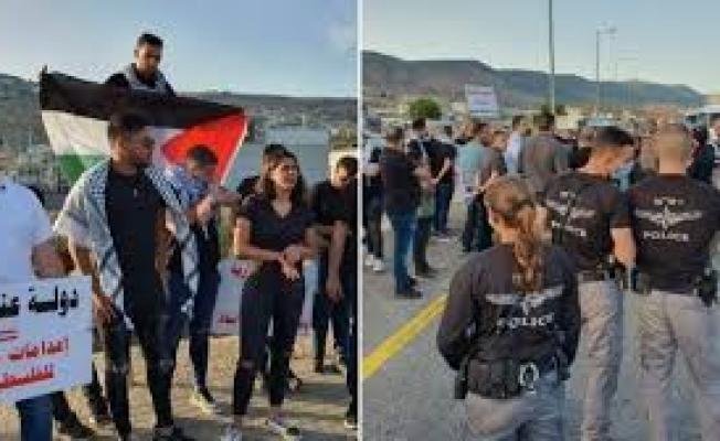 وقفة ضد الإعدامات الميدانية في مجد الكروم بالداخل الفلسطيني المحتل