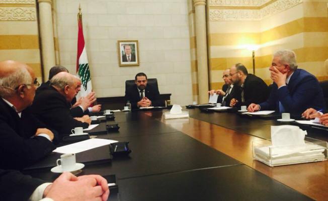 لقاء الفصائل الفلسطينية مع رئيس الحكومة اللبنانية سعد الحريري