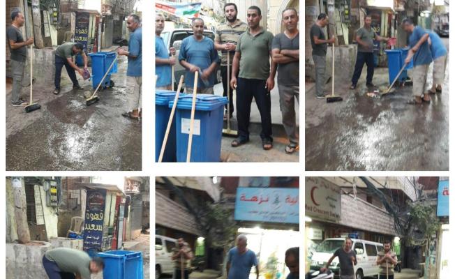 من حملة النظافة في مخيم برج البراجنة 