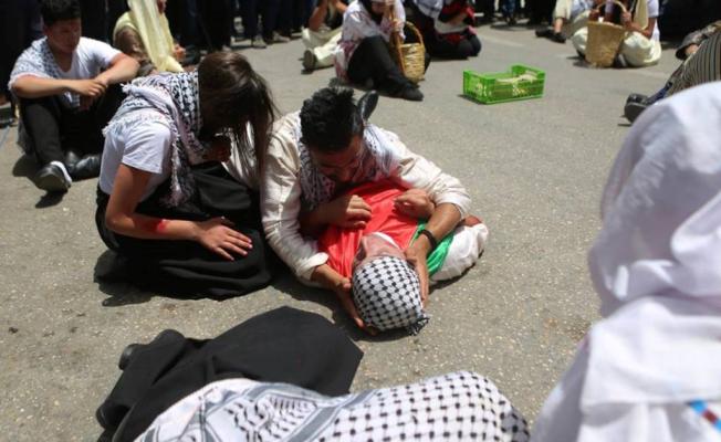 خلال احياء ذكرى النكبة في فلسطين