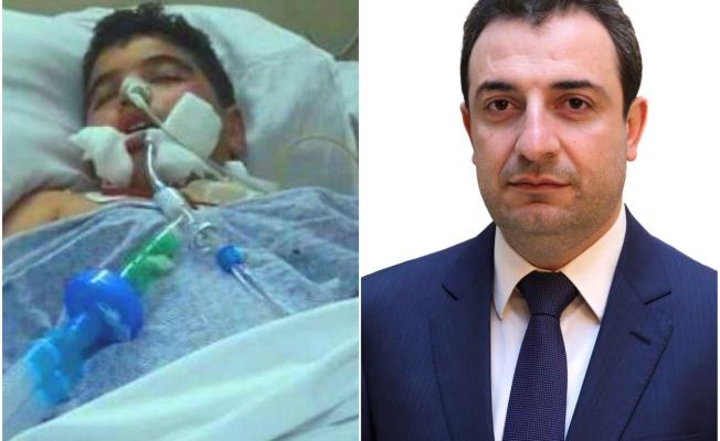الوزير ابو فاعور والطفل الفلسطيني محمود الهندي