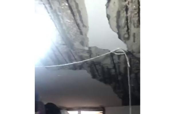 سقوط سقف منزل في تجمغ بمنطقة السكة المتاخم لعين الحلوة