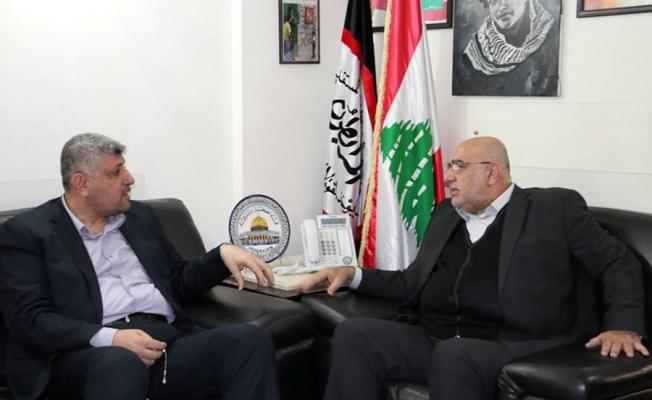 لقاء ممثل حركة الجهاد الإسلامي في لبنان، أبو عماد الرفاعي، وأمين الهيئة القيادية في المرابطون، العميد مصطفى حمدان