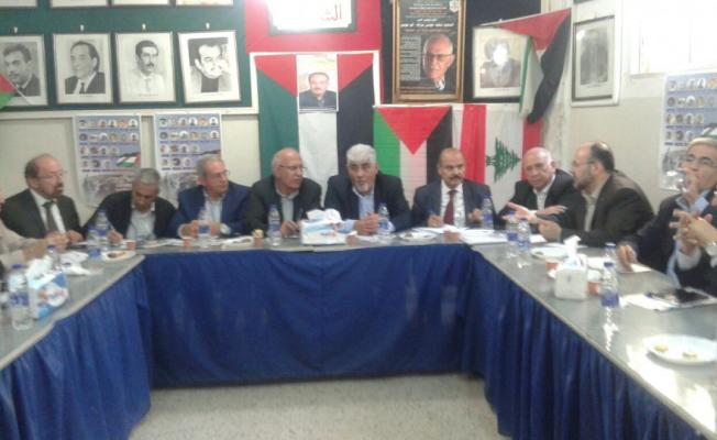 اجتماع هيئة التنسيق للقاء الأحزاب وتحالف القوى الفلسطينية في مخيم مار إلياس في بيروت