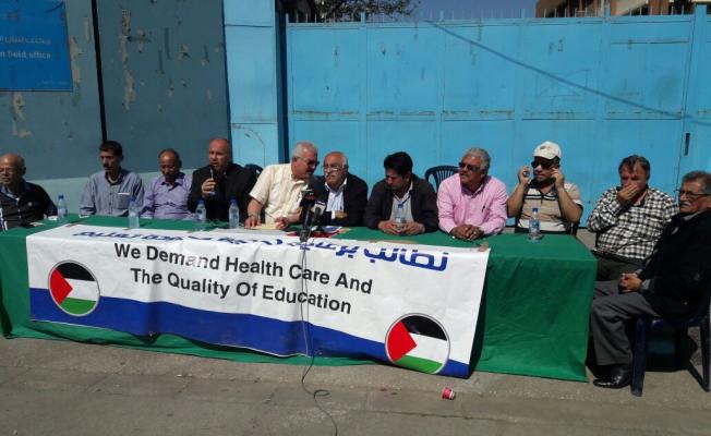 المؤتمر الصحفي المنعقد أمام مقر الاسكوا 