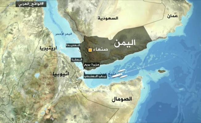 خارطة المنطقة ويظهر مضيق باب المندب