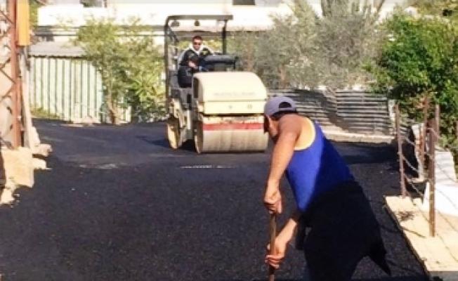 أثناء تزفيت الشارع في القاسمية