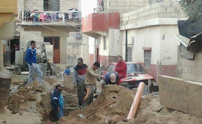 مشروع البنى التحتية في مخيم الرشيدية 