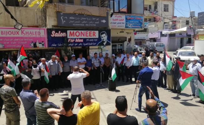 جانب من الوقفة الاحتجاجية في مخيم الجليل/ بعلبك