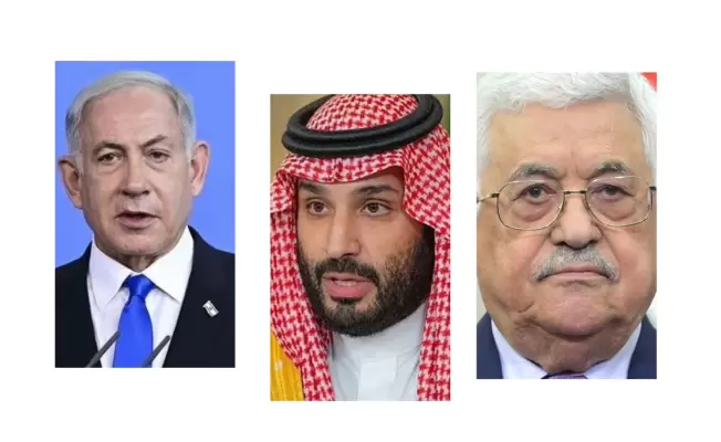 عباس وبن سلمان ونتنياهو