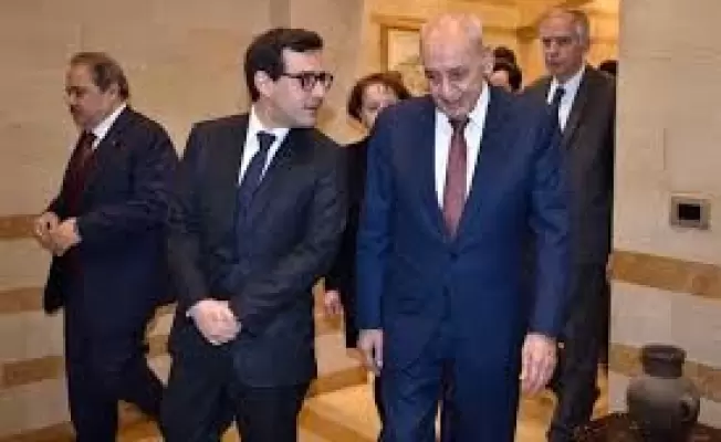 بري مستقبلا الوزير الفرنسي