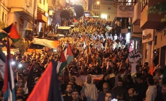 مظاهرة حاشدة من المغرب
