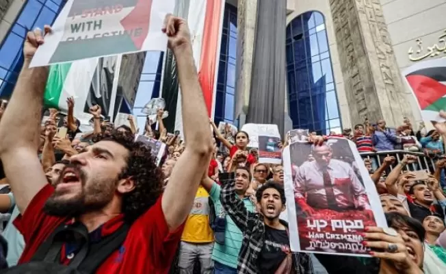 طلاب مصريون يتظاهرون دعما لغزة