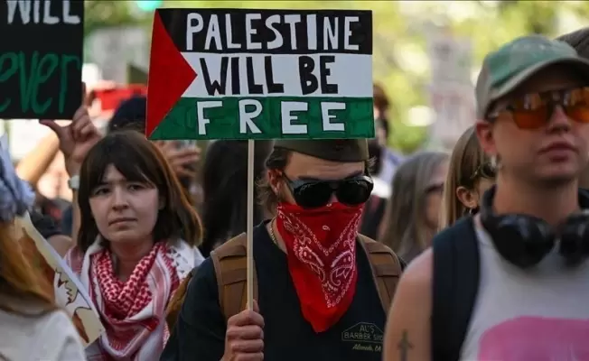 تظاهرة مؤيدة لفلسطين أثناء زيارة بن غفير لنيويورك